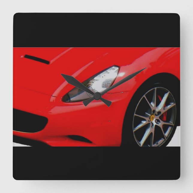 ~Sports Car~ WALLCLOCK, CUSTOMIZE IT! Square Wall Clock (Front)