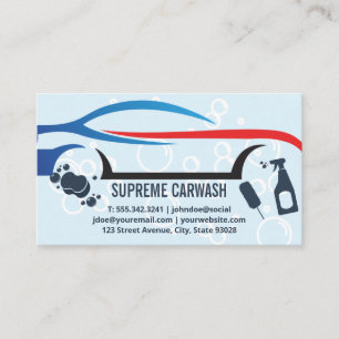 Sports Car Wash and Cleaning Tools Business Card