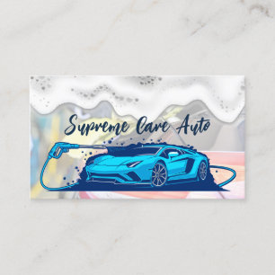 Sports Car Water Spray   Soap Suds Business Card