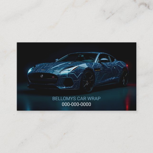 Sports Car Wrap Service Business Card (Front)