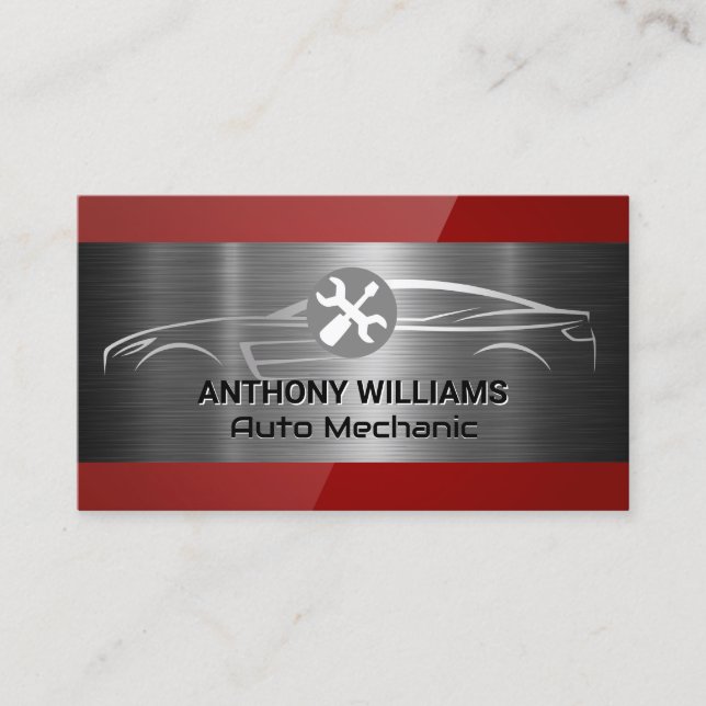 Sports Car | Wrench Screw Driver Business Card (Front)