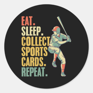 Sports Card Collecting Sketll Sell Card Collector Classic Round Sticker