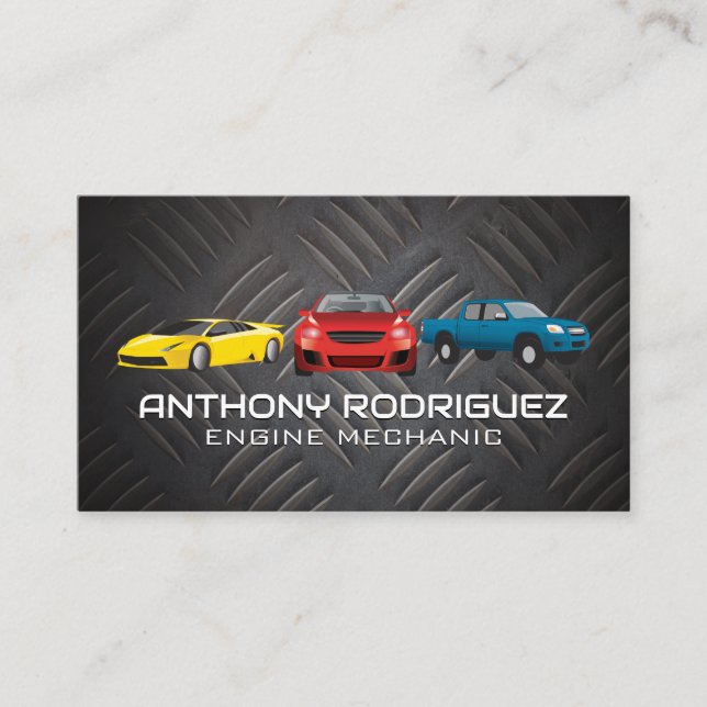 Sports Cars | Trucks | Auto Mechanic Services Business Card (Front)