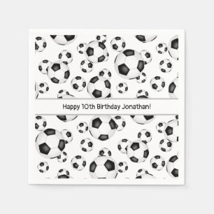 sports celebration soccer balls pattern  napkin