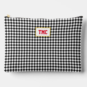 Sports Check Pattern INITIALS Team Colours Travel Accessory Pouch