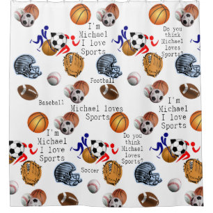 Sports Childrens Shower Curtain