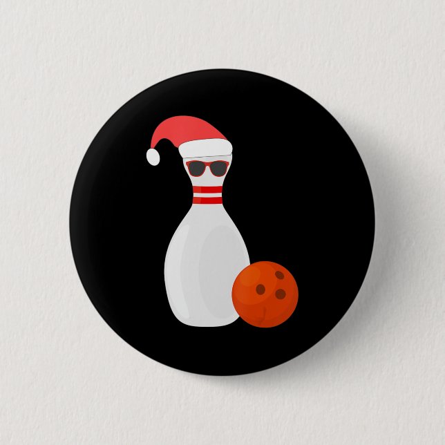 Sports Christmas Bowling  - Snowman Bowling  6 Cm Round Badge (Front)
