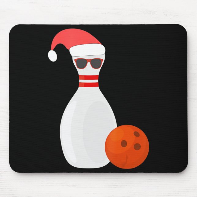 Sports Christmas Bowling  - Snowman Bowling  Mouse Mat (Front)