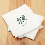 Sports Club Name Tennis Icons Green Logo Paper Napkin<br><div class="desc">Easily customise this paper towel by adding your club or society name. You can change the background, and fonts by clicking the "Edit with Design tool". Perfect for any club, business, or school society. Order as many or as fewer as required. There's no setup fee and no order limit quantity...</div>