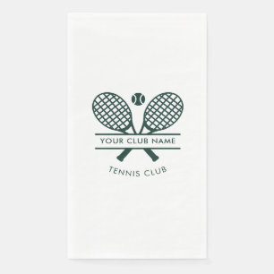 Sports Club Name Tennis Racket Motif Green Logo Napkin