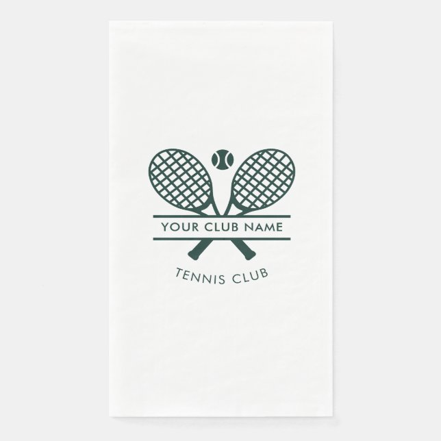 Sports Club Name Tennis Racket Motif Green Logo Napkin (Front)