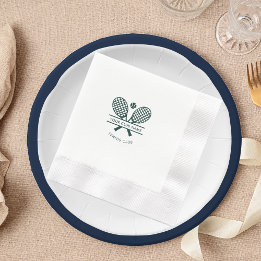 Sports Club Name Tennis Team Green Logo Napkin