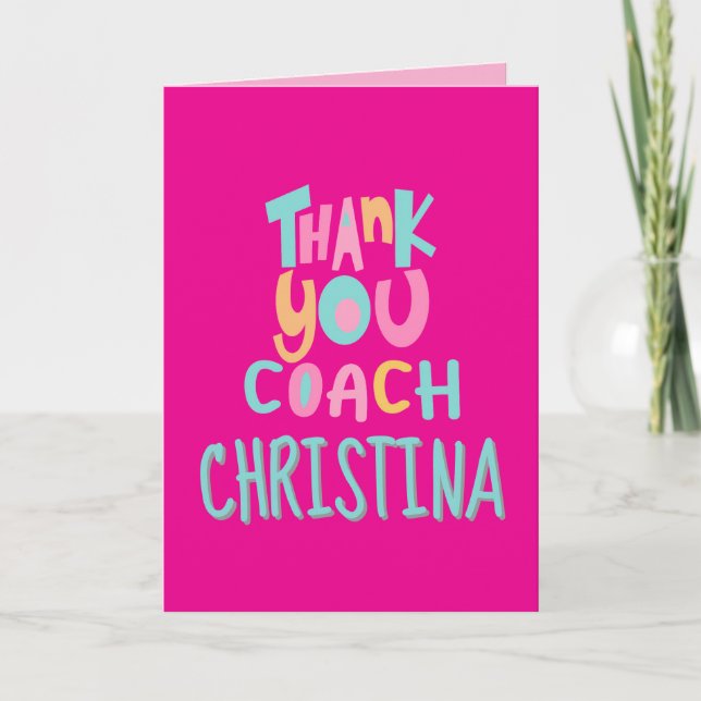 Sports Coach Appreciation Card, Thank You Card (Front)