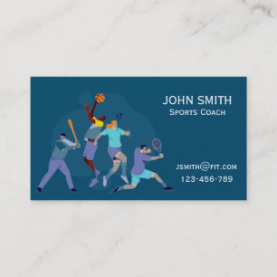 Sports Coach Fitness Trainer Business Card