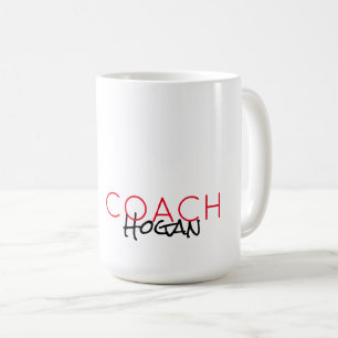 Sports COACH NAME Team colours Modern thankyou gif Coffee Mug