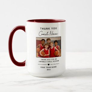 Sports Coach Thank You Team Photo Mug