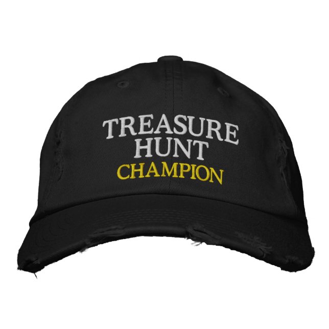 Sports College Drinking Game TREASURE HUNT CHAMP Embroidered Hat (Front)