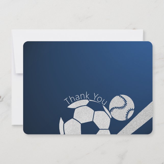 Sports Combo Flat Card Thank You (Back)