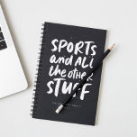 Sports cool type black and white family planner<br><div class="desc">If you have kids doing a lot of sports, this sports theme planner is for you! Write down all the games and all the other things in this stylish black and white calendar perfect for a football mum, soccer mum, baseball mum - or all of the above. With its cool...</div>
