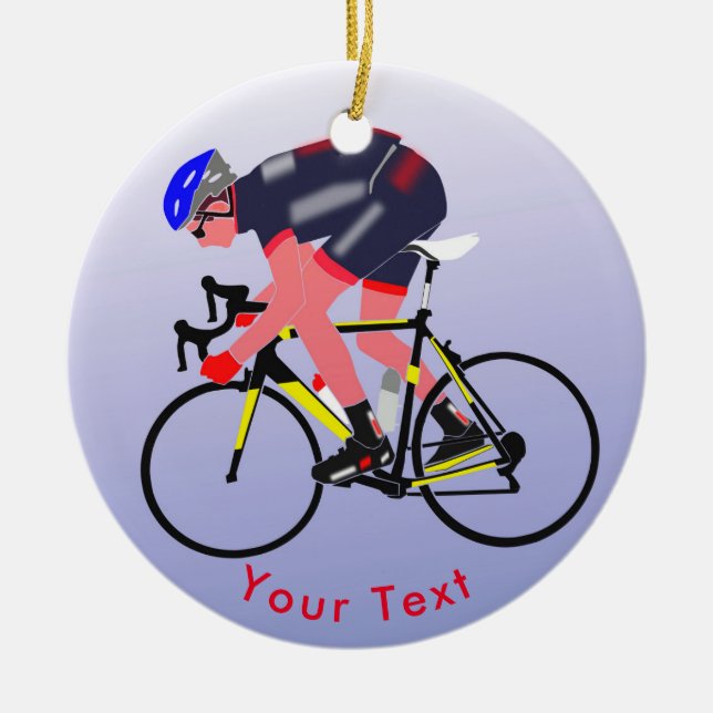 SPORTS Cycling Road Warrior Ceramic Tree Decoration (Front)