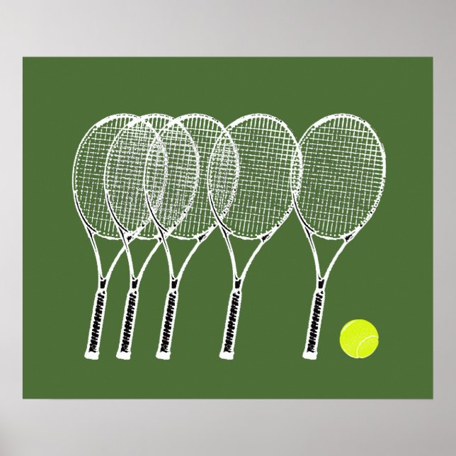 sports decor tennis racquets with ball (Front)