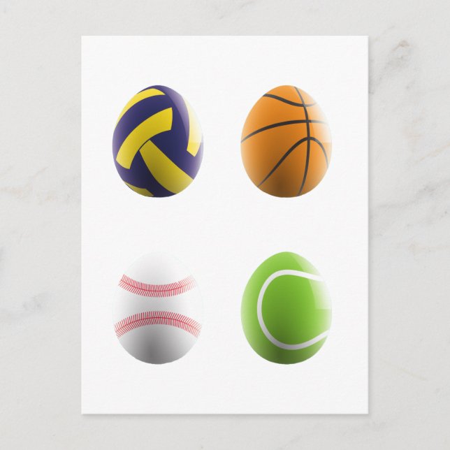 sports easter eggs holiday postcard (Front)