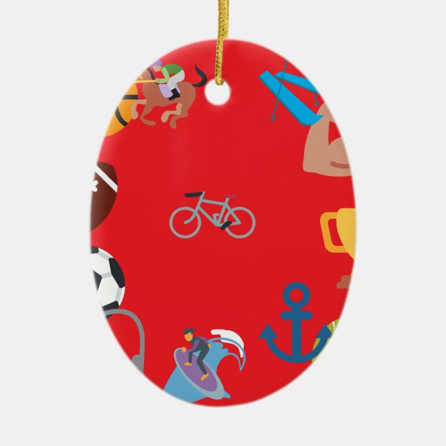 sports emoji ceramic tree decoration (Front)
