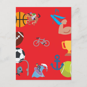 sports emoji postcard