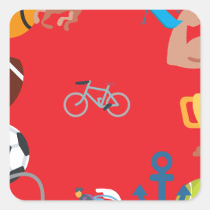 sports emoji square sticker