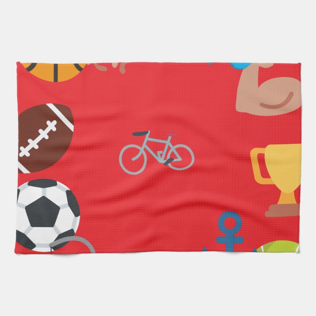 sports emoji tea towel (Horizontal)
