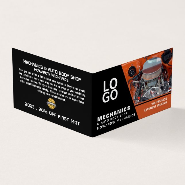 Sports Engine, Auto Mechanic & Repairs, Detailed Business Card (Outside)