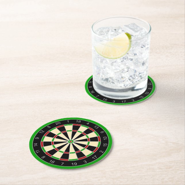Sports Equipment - Dartboard 1 Round Paper Coaster (Insitu)