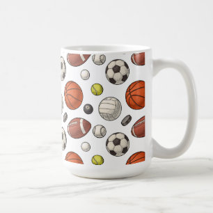 Sports Equipment Pattern Coffee Mug