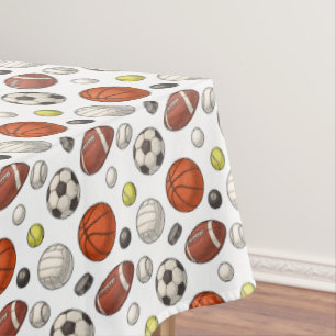 Sports Equipment Pattern Tablecloth