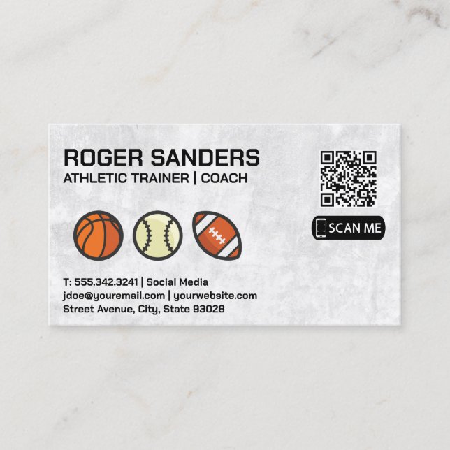 Sports Equipment | QR Business Card (Front)