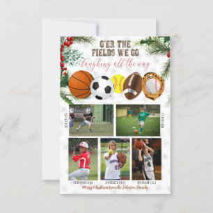 Sports Family Holiday Photo Card