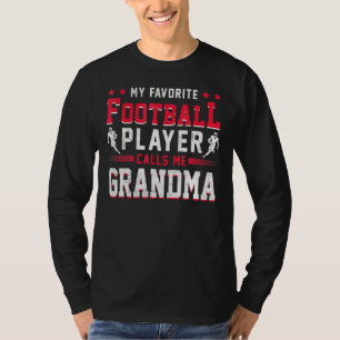 Sports Fan American Football Player Grandma Footba T-Shirt