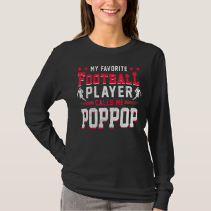 Sports Fan American Football Player Poppop Footbal T-Shirt