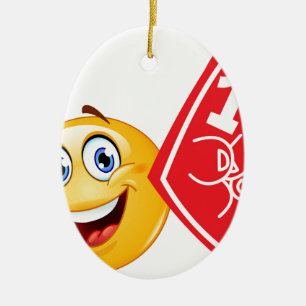 sports fan emoji ceramic tree decoration