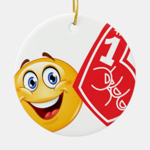sports fan emoji ceramic tree decoration