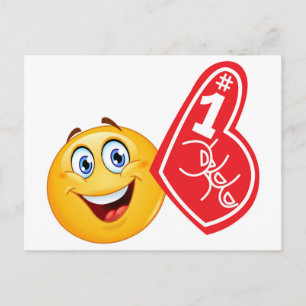 sports fan emoji postcard