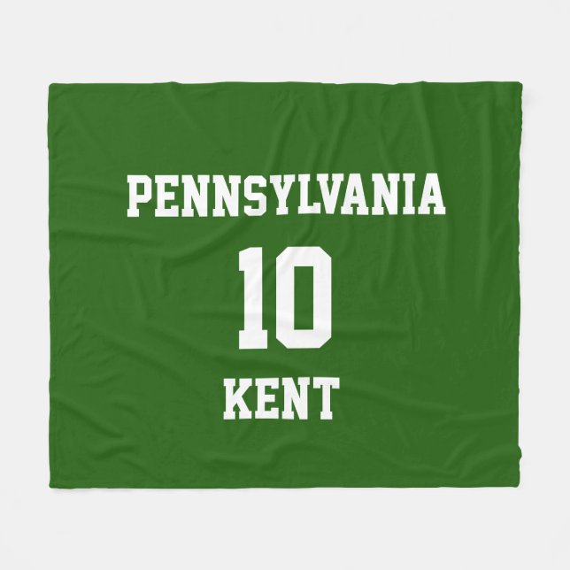 Sports Fan Your Own Lincoln Green Fleece Blanket (Front (Horizontal))