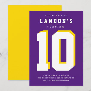 Sports fanatic kids birthday party invitation