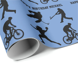 Sports Figures Your Text Wrapping Paper