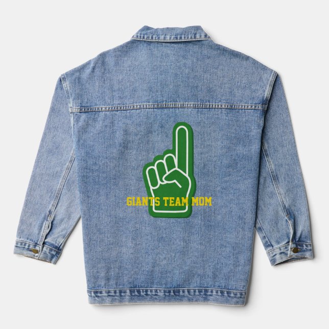 Sports Finger TEAM MOM Colourful Fun Denim Jacket (Back)