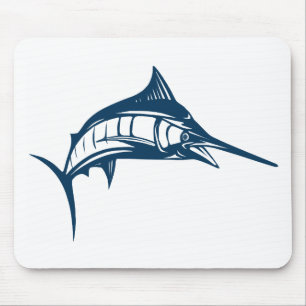 Sports Fishing Blue Swordfish Jumping Mouse Mat