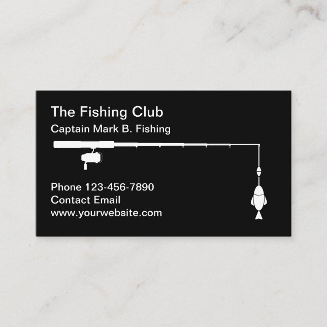 Sports Fishing Club Business Card Template (Front)