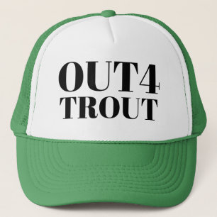 Sports Fishing Dad's Baseball OUT4 TROUT Lucky   Trucker Hat