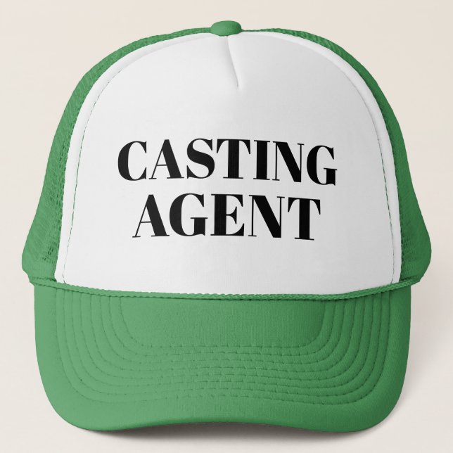Sports Fishing Funny Baseball CASTING AGENT Lucky  Trucker Hat (Front)