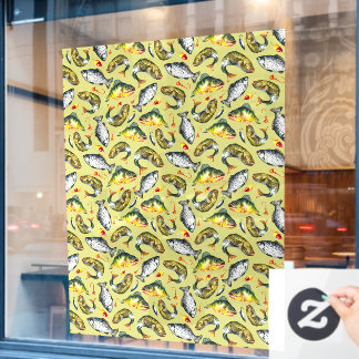 Sports Fishing Shop Fish Pattern Full Size Window Cling